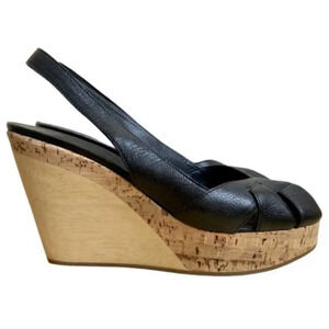 Jil sander leather wedges  slingback sandals size 36